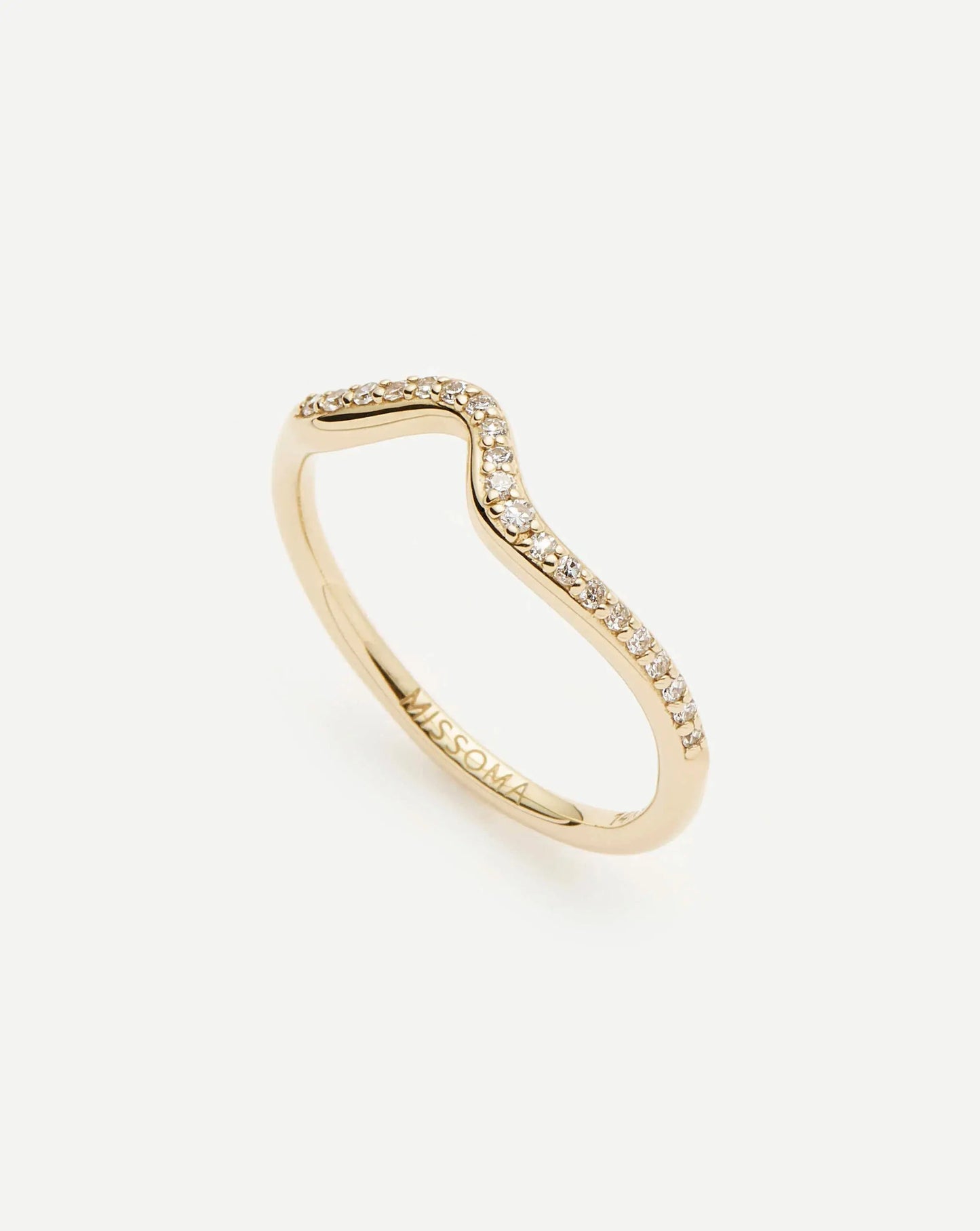 Molten Snow Fine Diamond Stacking Ring | 14ct Solid Gold/Lab Grown Diamonds