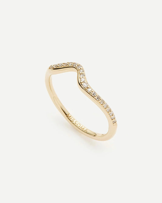 Molten Snow Fine Diamond Stacking Ring | 14ct Solid Gold/Lab Grown Diamonds