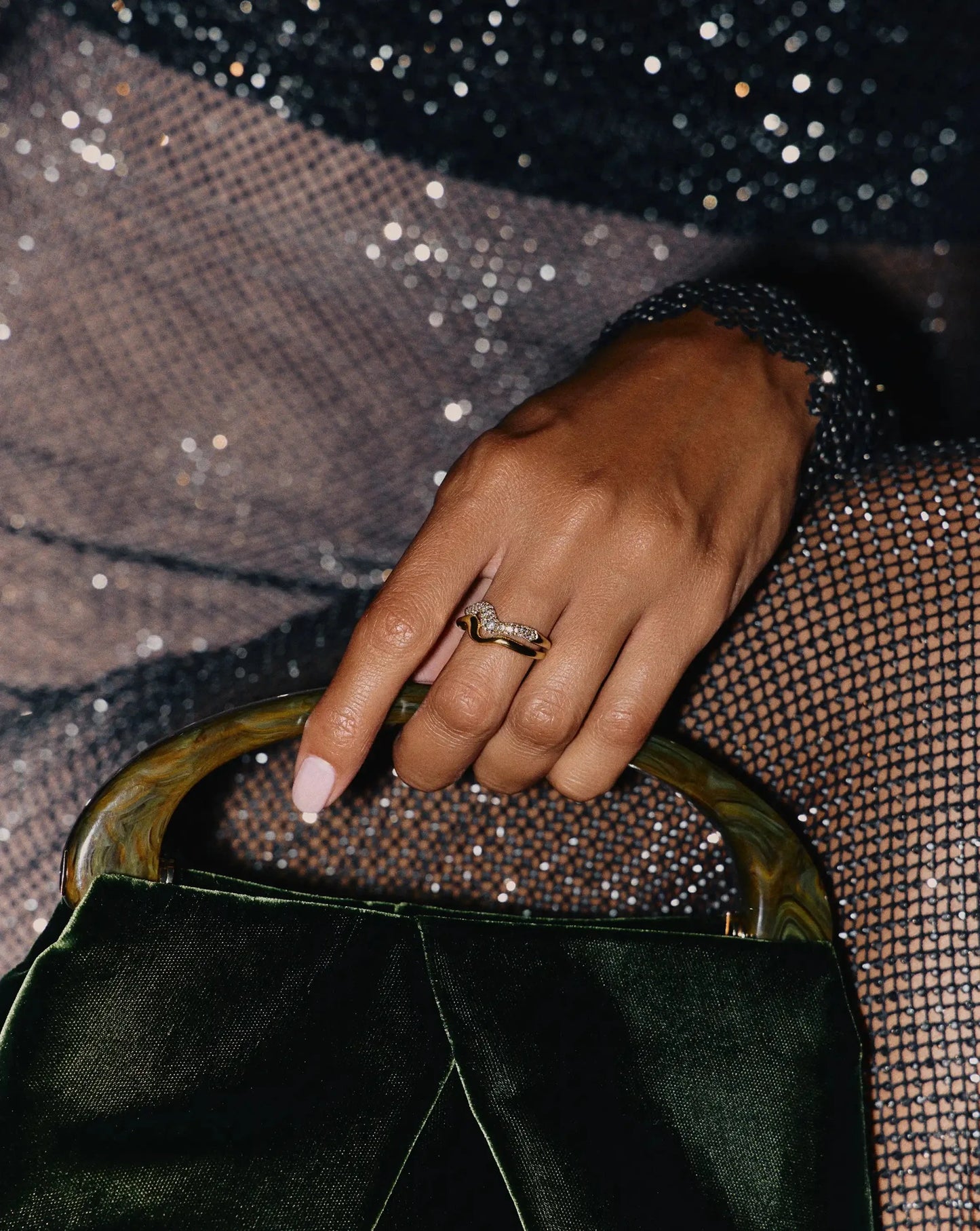 Molten Snow Stacking Ring | 18ct Gold Vermeil/Cubic Zirconia