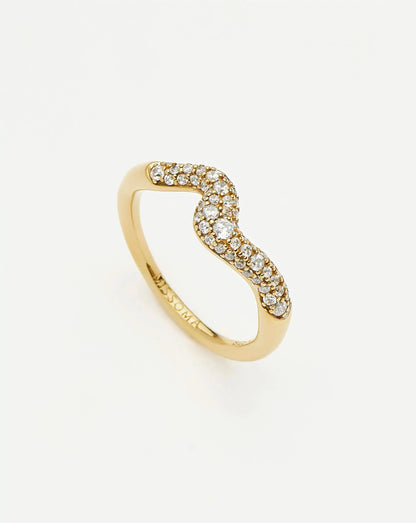 Molten Snow Stacking Ring | 18ct Gold Vermeil/Cubic Zirconia