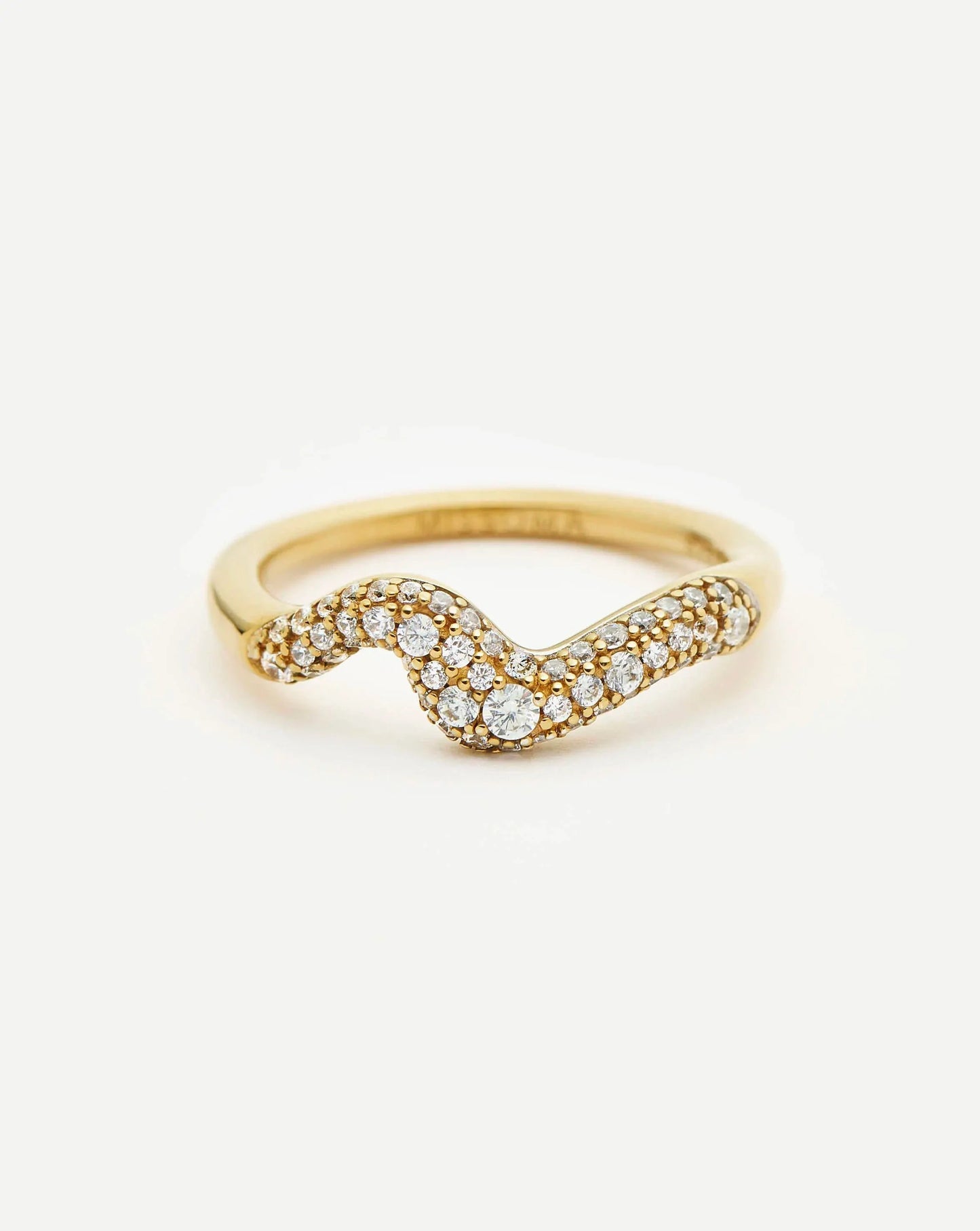 Molten Snow Stacking Ring | 18ct Gold Vermeil/Cubic Zirconia