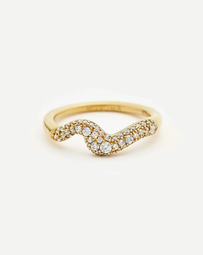 Molten Snow Stacking Ring | 18ct Gold Vermeil/Cubic Zirconia