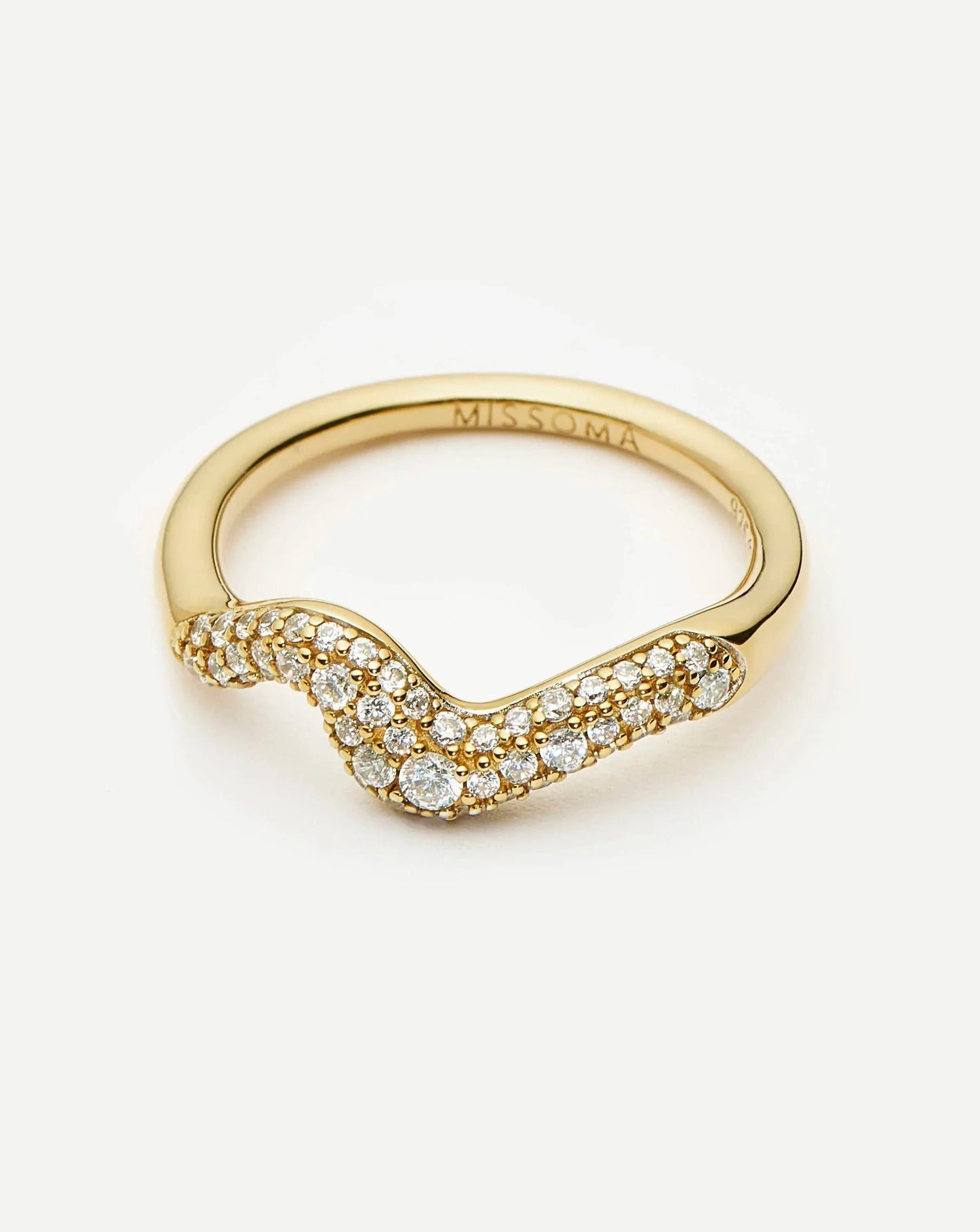 Molten Snow Stacking Ring | 18ct Gold Vermeil/Cubic Zirconia