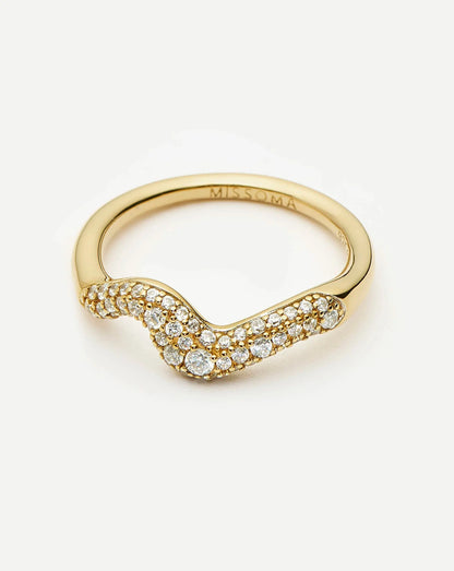Molten Snow Stacking Ring | 18ct Gold Vermeil/Cubic Zirconia