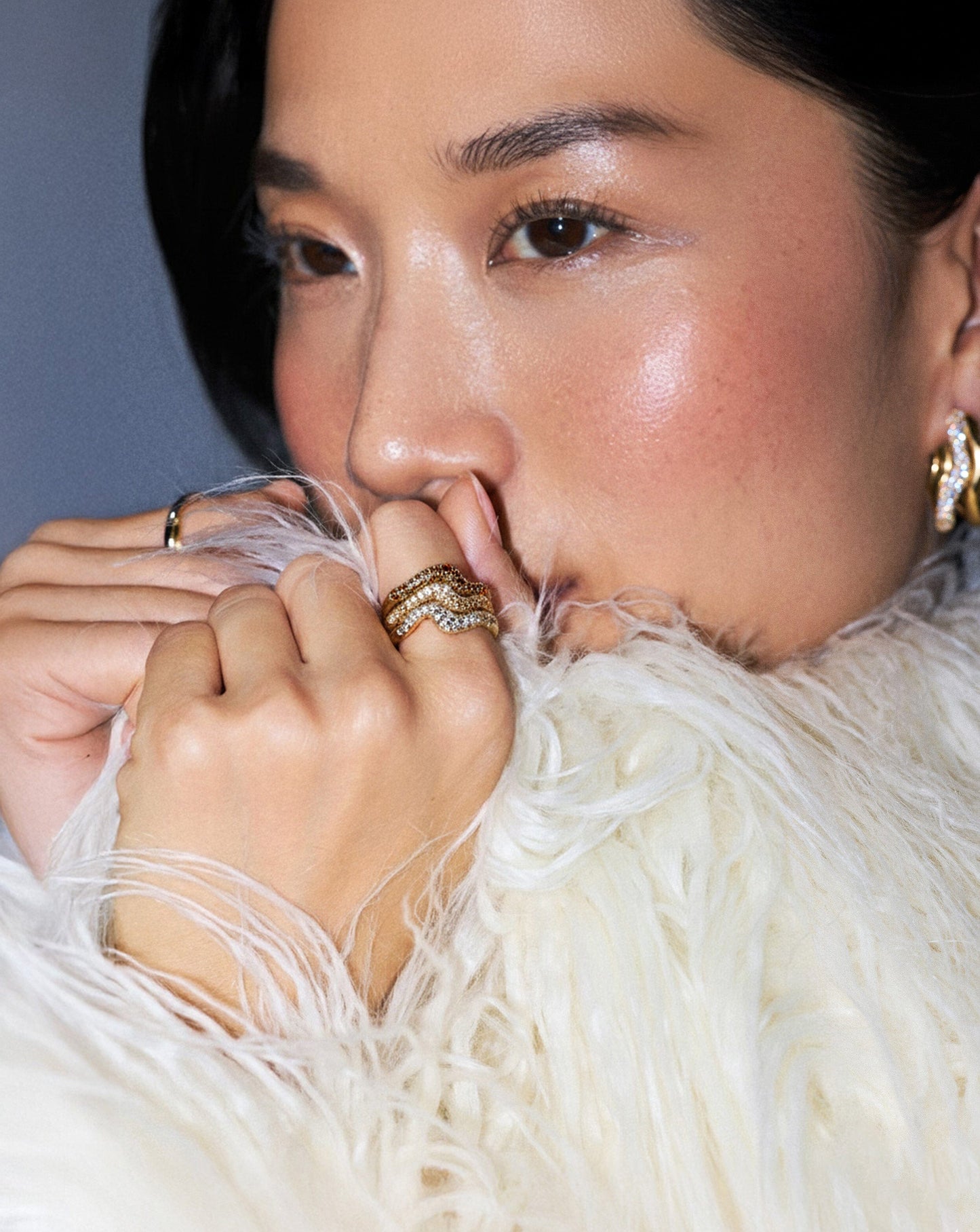 Molten Snow Stacking Ring Set | 18ct Gold Vermeil