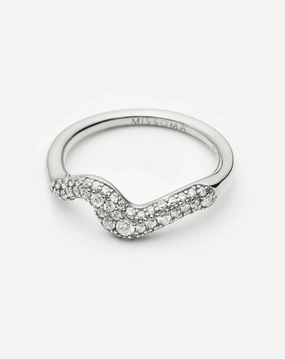 Molten Snow Stacking Ring | Sterling Silver/Cubic Zirconia