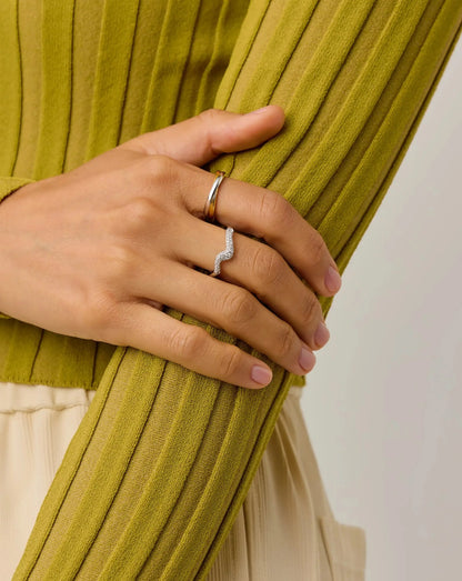 Molten Snow Stacking Ring | Sterling Silver/Cubic Zirconia