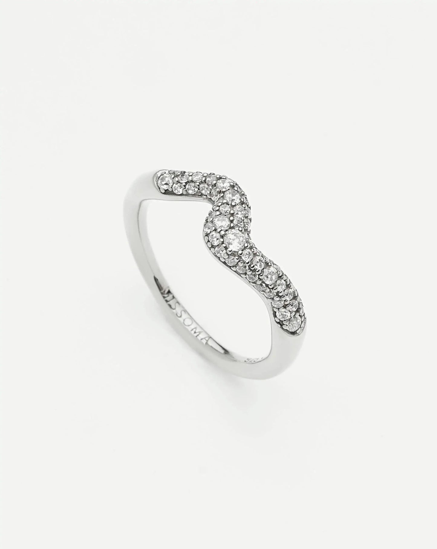 Molten Snow Stacking Ring | Sterling Silver/Cubic Zirconia