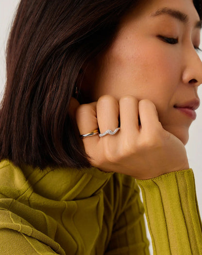 Molten Snow Stacking Ring | Sterling Silver/Cubic Zirconia