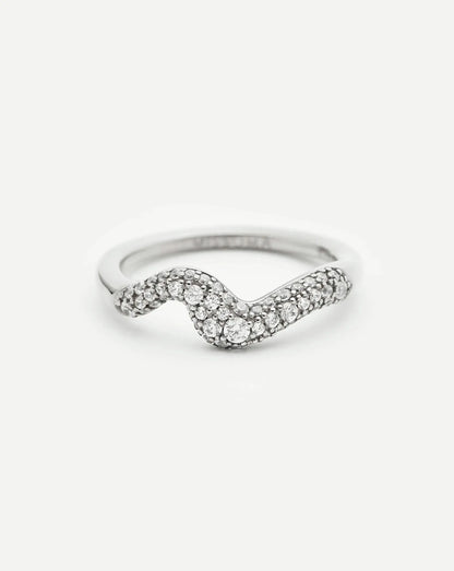 Molten Snow Stacking Ring | Sterling Silver/Cubic Zirconia