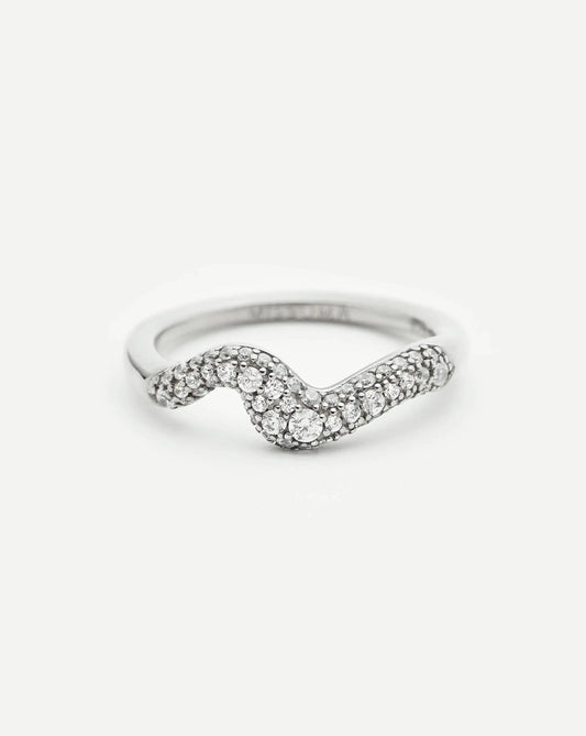 Molten Snow Stacking Ring | Sterling Silver/Cubic Zirconia