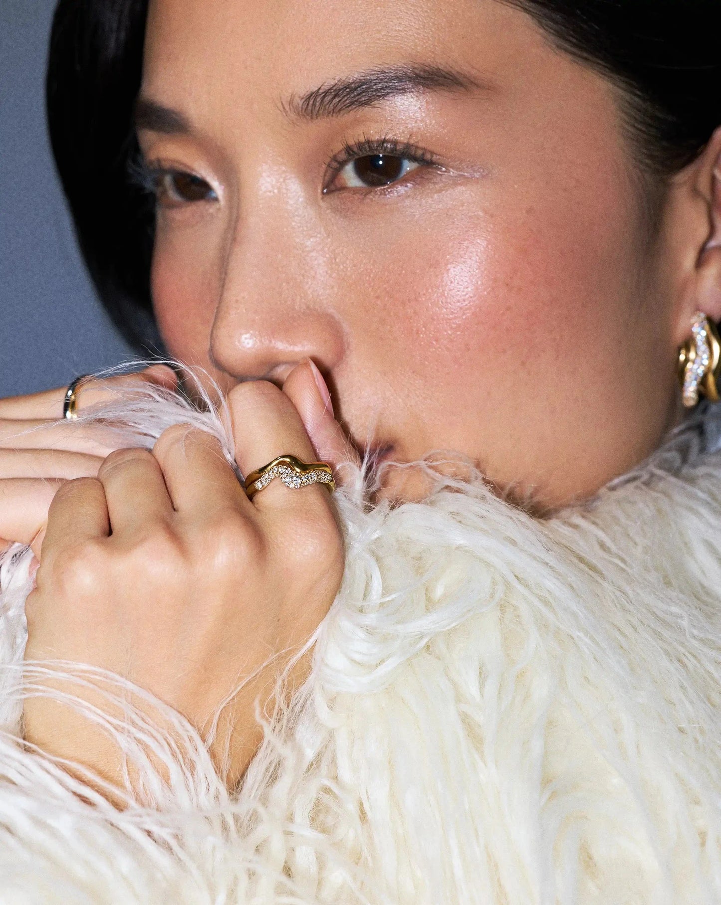 Molten Stacking Ring Set | 18ct Gold Vermeil/Cubic Zirconia