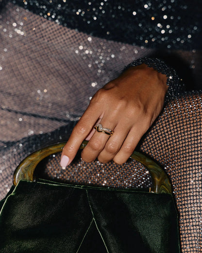 Molten Stacking Ring Set | 18ct Gold Vermeil/Cubic Zirconia