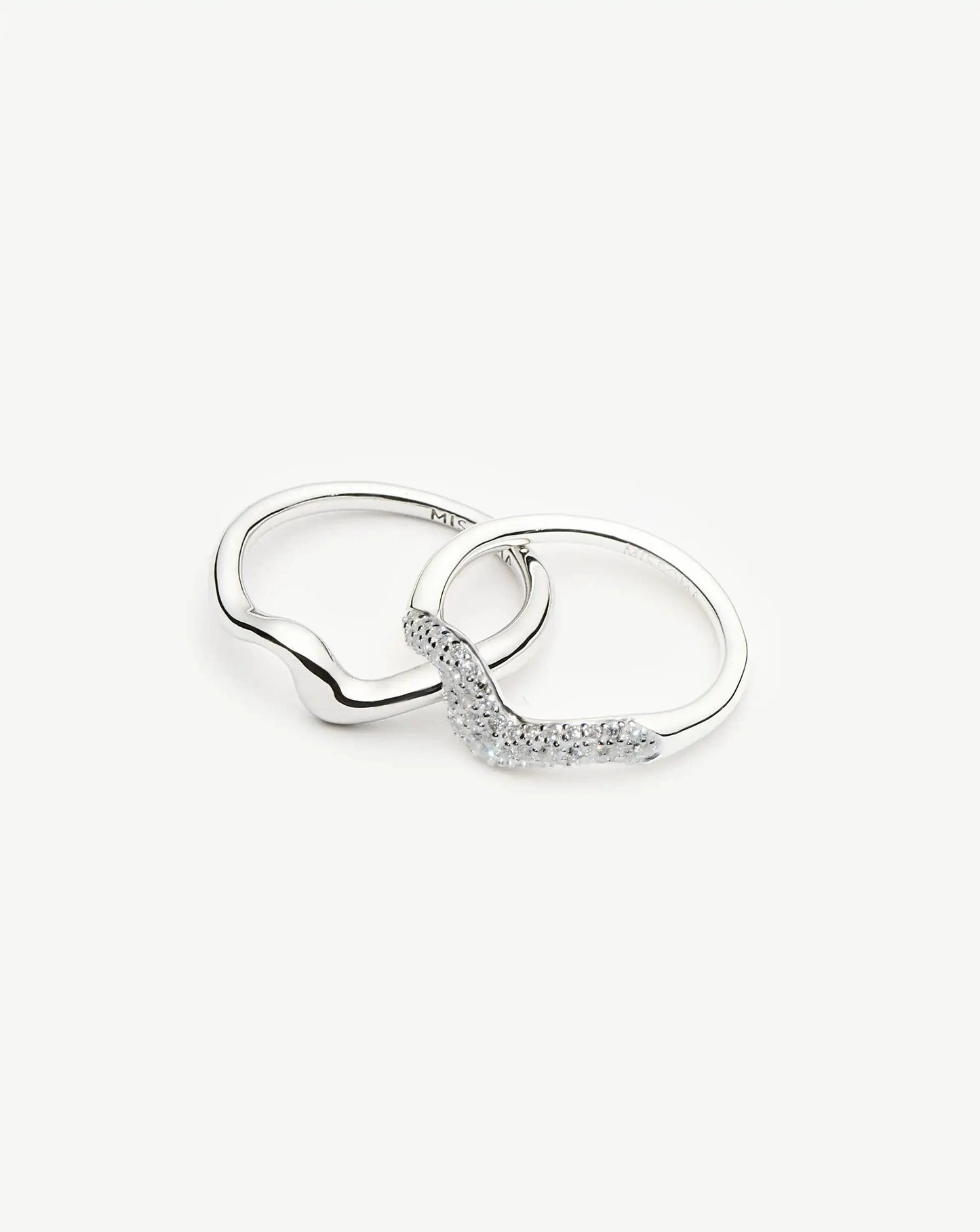 Molten Stacking Ring Set | Sterling Silver