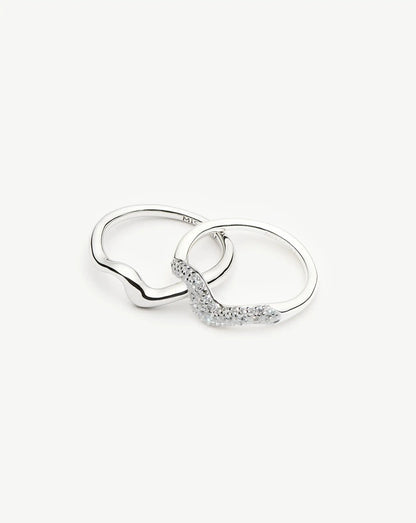 Molten Stacking Ring Set | Sterling Silver
