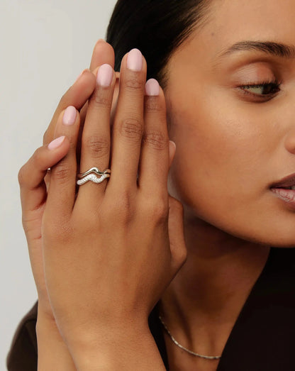 Molten Stacking Ring Set | Sterling Silver