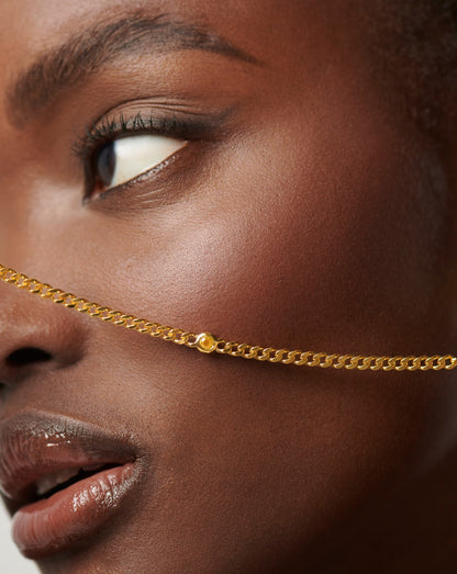 November Birthstone Chain Bracelet | 18ct Gold Plated Vermeil/Citrine