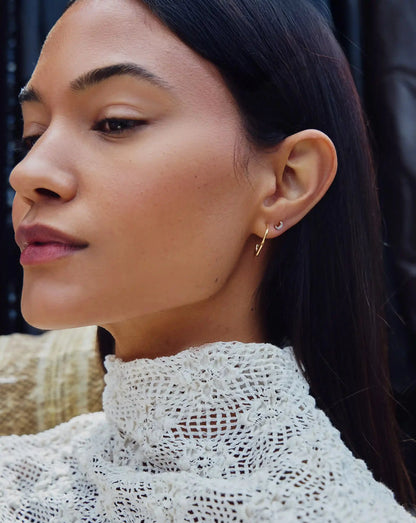 Pave Star Moon Stud Earrings