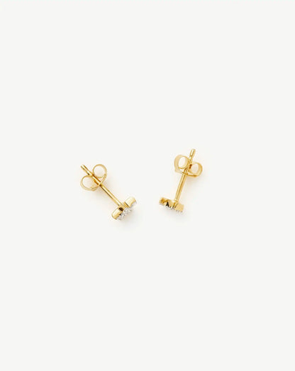 Pave Star Moon Stud Earrings