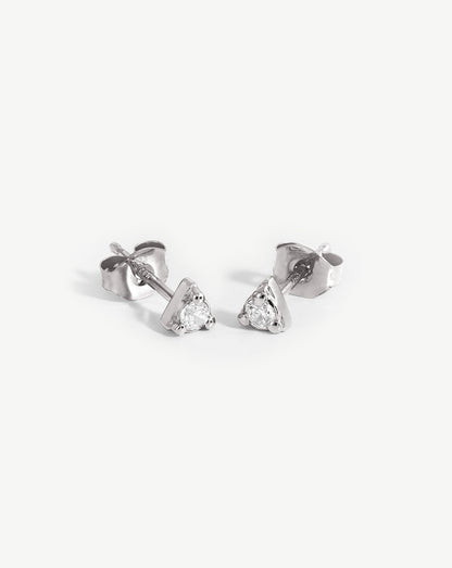 Prism Stud Earrings | Sterling Silver/Cubic Zirconia
