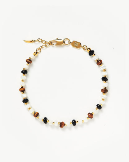 Savi Pearl & Gemstone Beaded Bracelet | 18ct Gold Plated/Multi
