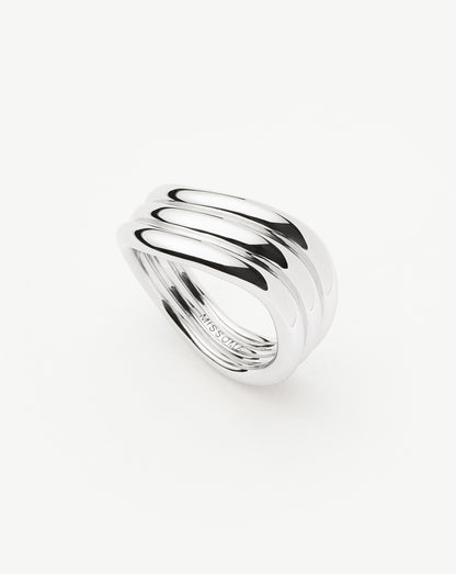 Savi Signature Triple Ring | Silver Plated