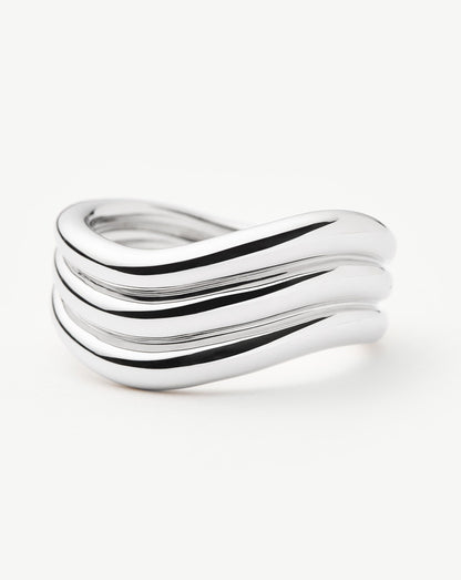 Savi Signature Triple Ring | Silver Plated