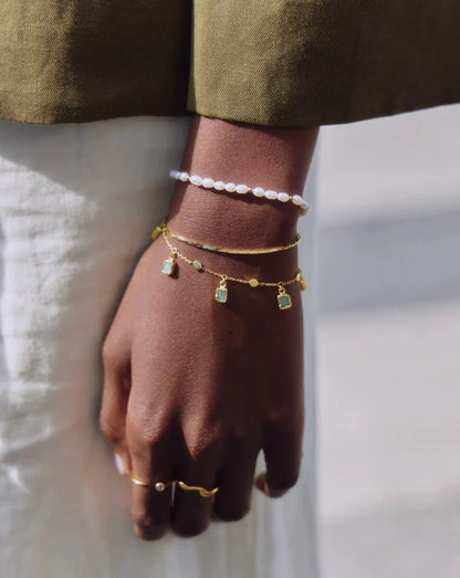 Seed Pearl Beaded Bracelet | 18ct Gold Plated/Pearl