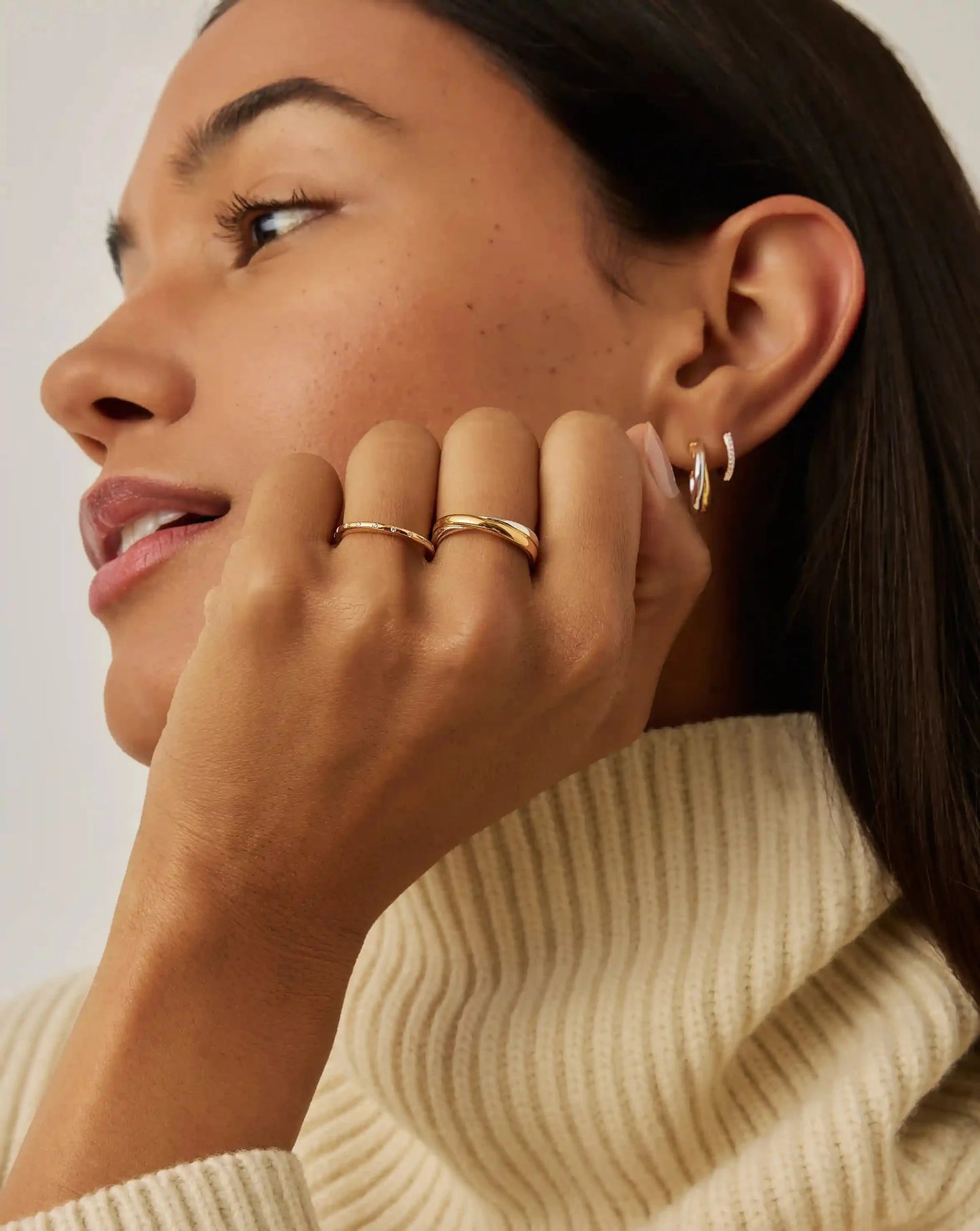Solar Studded Ring | 18ct Gold Vermeil/Cubic Zirconia