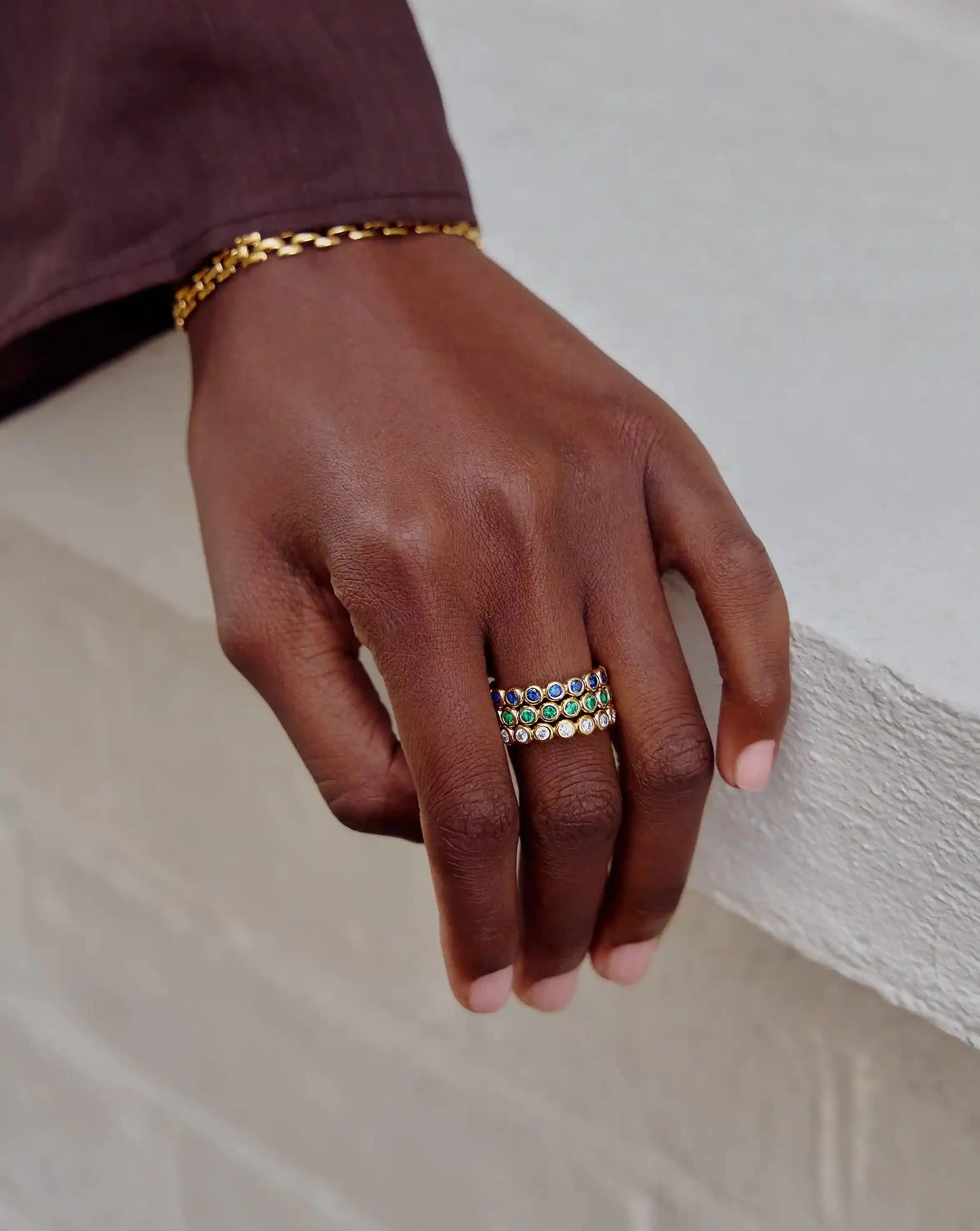 Tennis Eternity Stacking Ring | 18ct Gold Vermeil/Cubic Zirconia