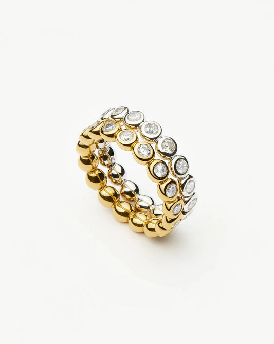 Tennis Eternity Stacking Ring Set | 18ct Gold Vermeil/Sterling Silver/Cubic Zirconia