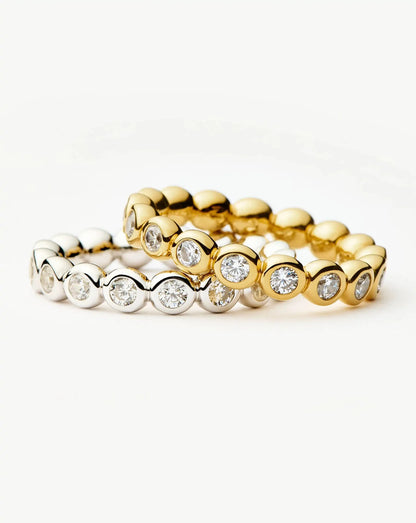 Tennis Eternity Stacking Ring Set | 18ct Gold Vermeil/Sterling Silver/Cubic Zirconia