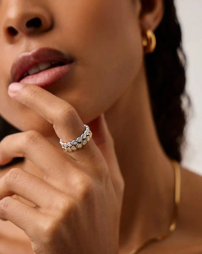 Tennis Eternity Stacking Ring Set | 18ct Gold Vermeil/Sterling Silver/Cubic Zirconia