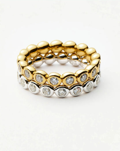 Tennis Eternity Stacking Ring Set | 18ct Gold Vermeil/Sterling Silver/Cubic Zirconia