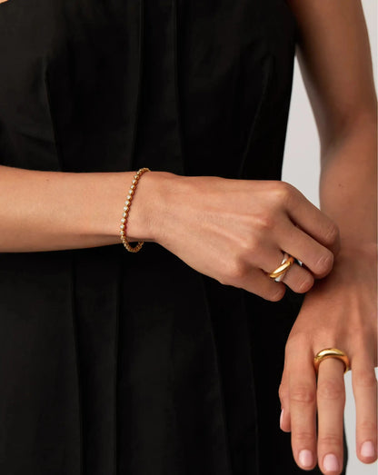 Tennis Round Bracelet | 18ct Gold Vermeil Cubic Zirconia