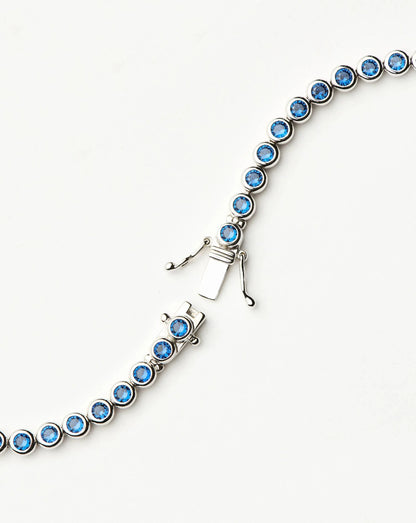 Tennis Round Bracelet | Sterling Silver/Sapphire Blue Nano-crystal