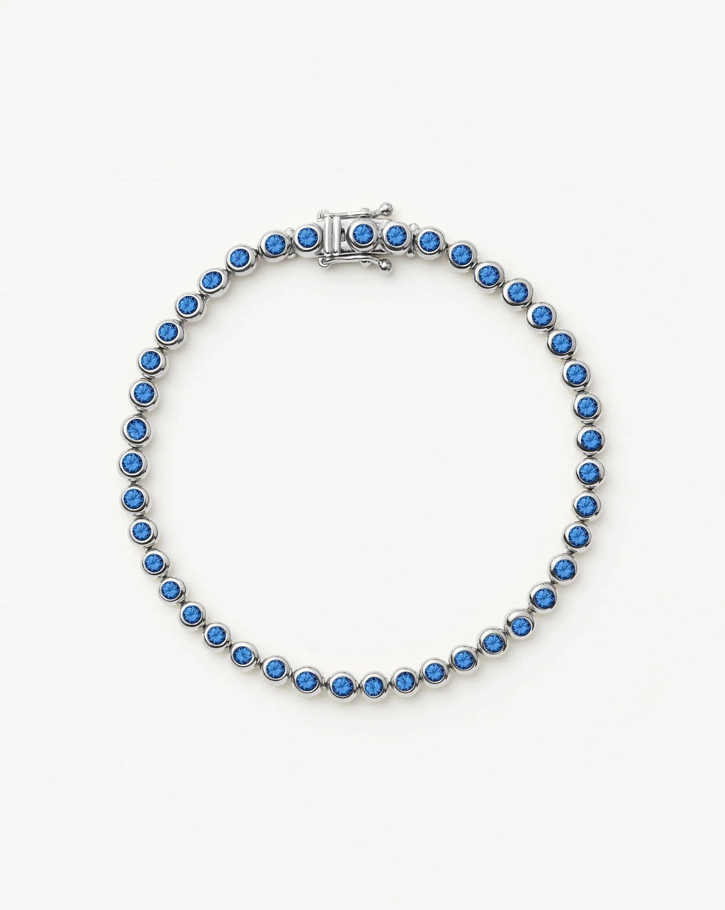Tennis Round Bracelet | Sterling Silver/Sapphire Blue Nano-crystal