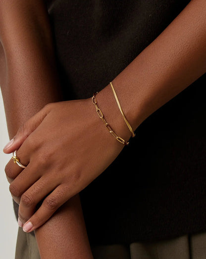 Thin Snake Chain Bracelet | 18ct Gold Plated
