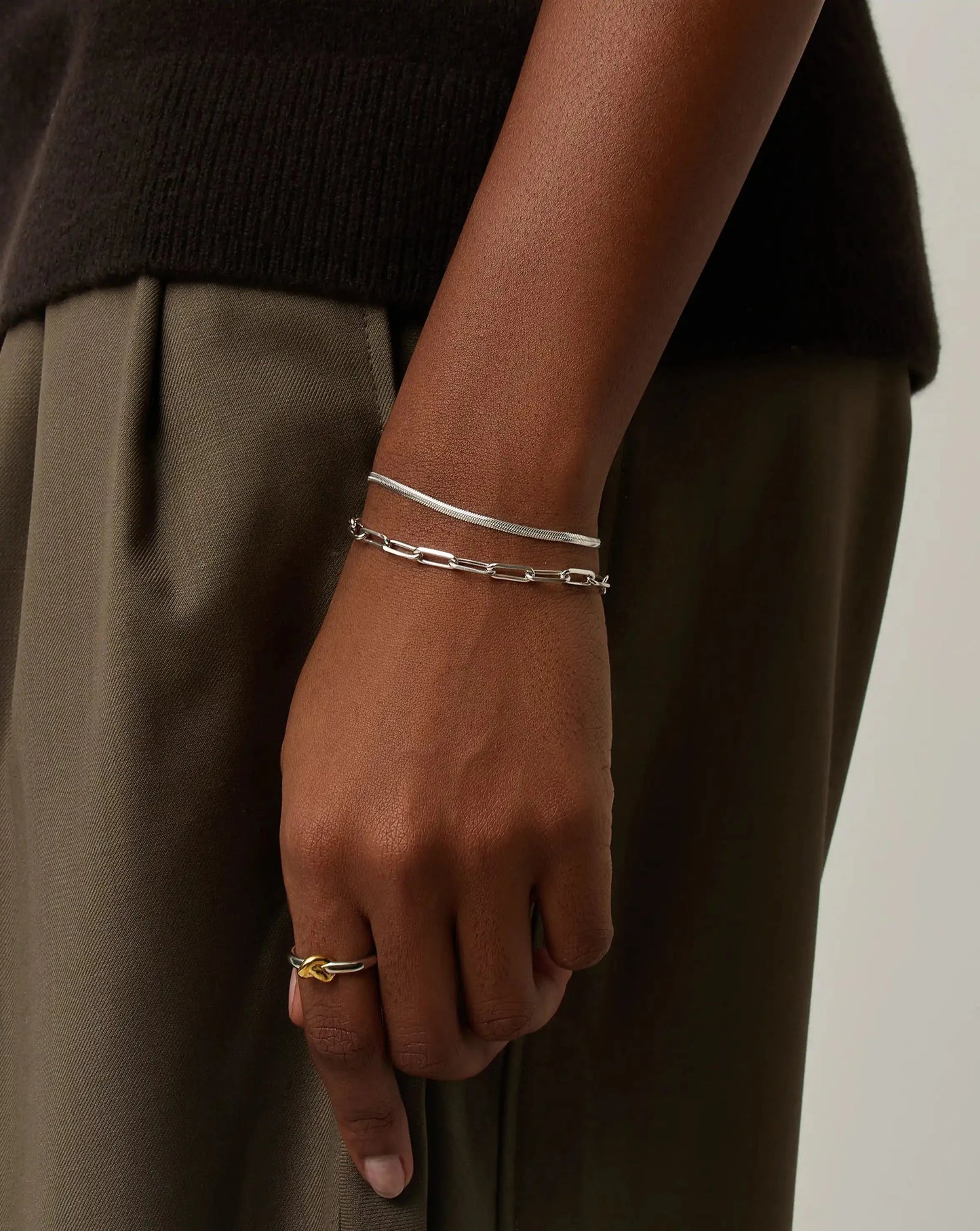 Thin Snake Chain Bracelet | Silver Plated