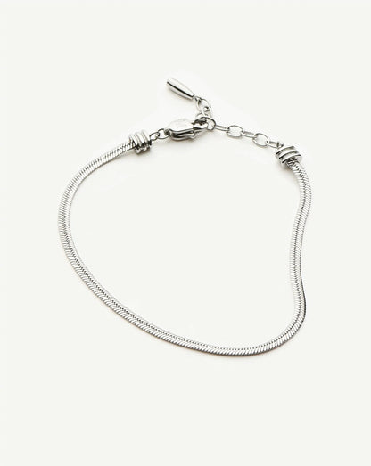 Thin Snake Chain Bracelet | Silver Plated