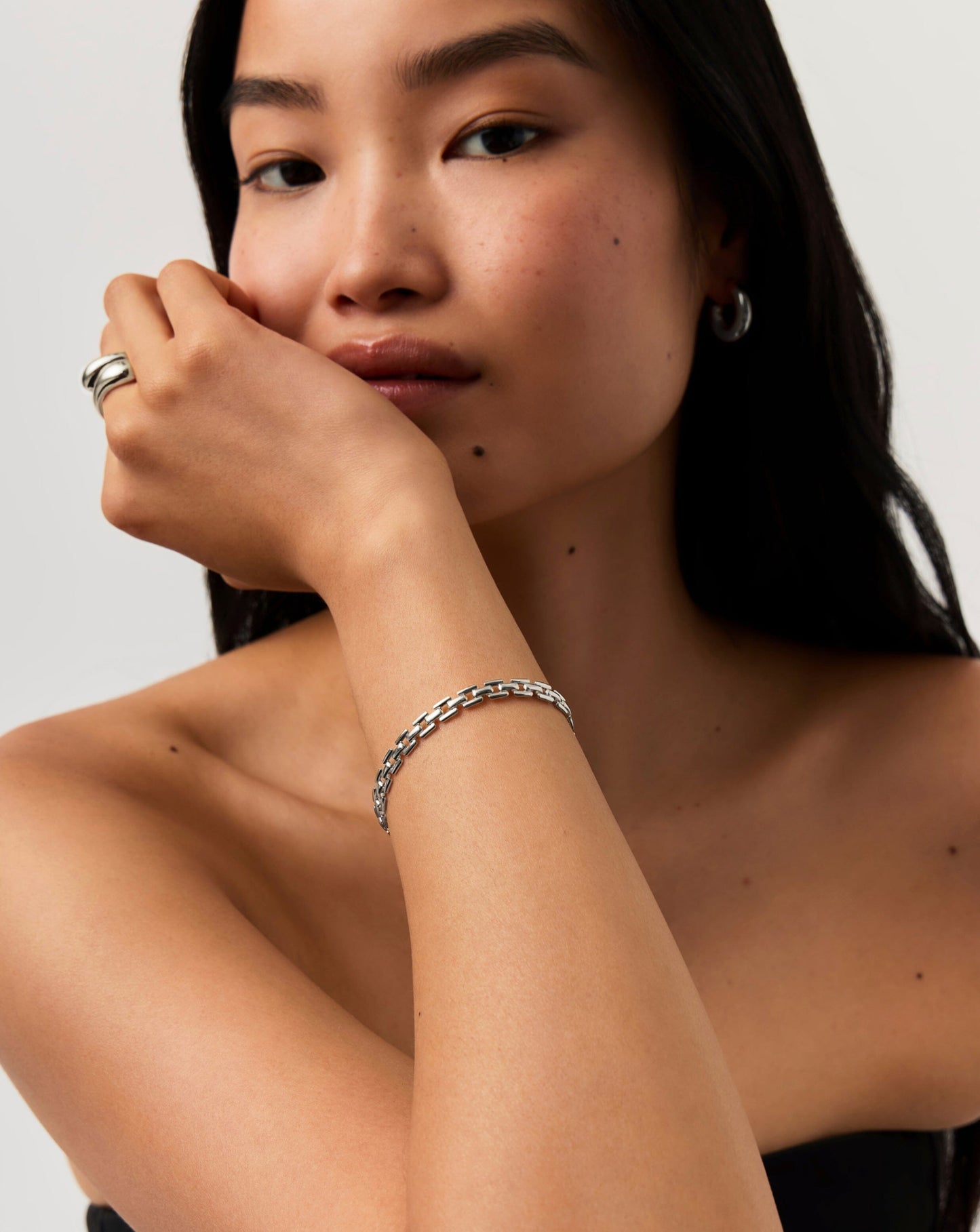 Timepiece Link Chain Bracelet | Silver Plated