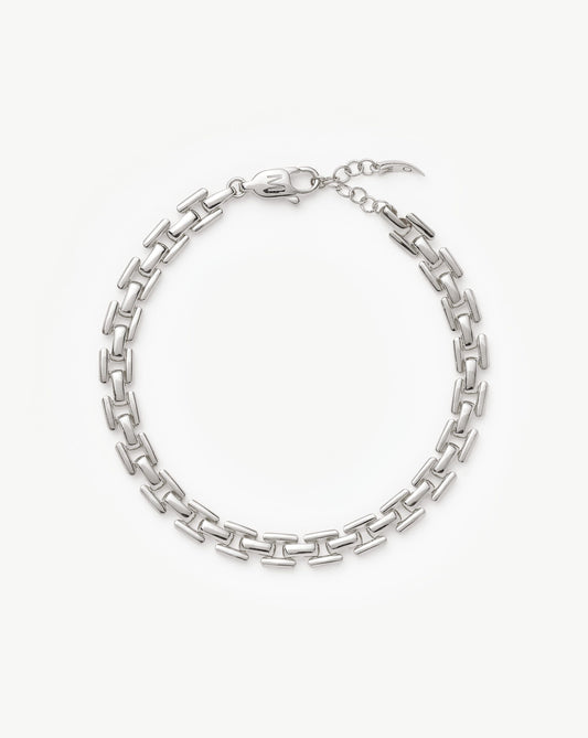 Timepiece Link Chain Bracelet | Silver Plated