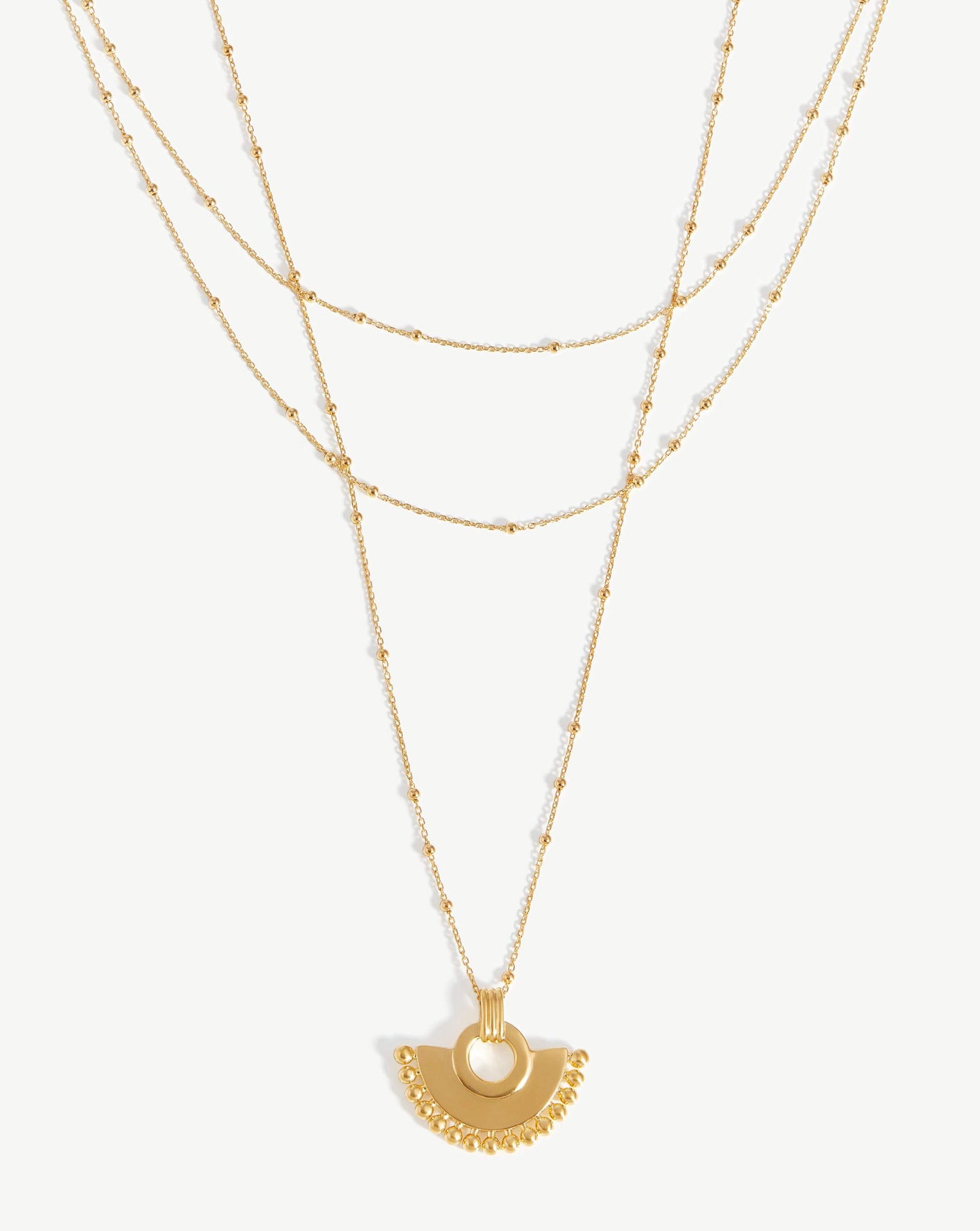 Zenyu Fan Chain Necklace Set | 18ct Gold Vermeil