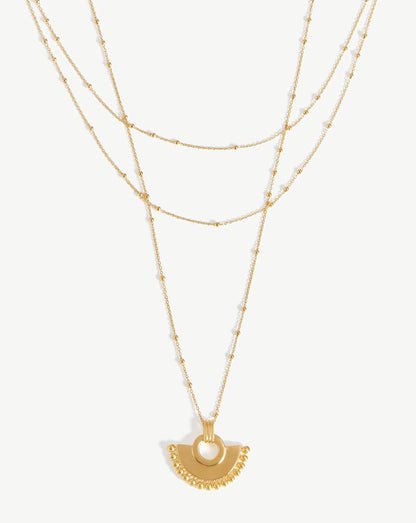Zenyu Fan Chain Necklace Set | 18ct Gold Vermeil