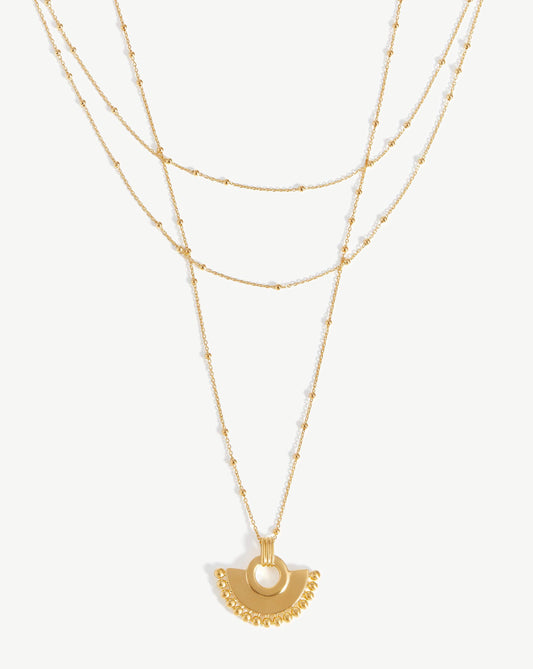 Zenyu Fan Chain Necklace Set | 18ct Gold Vermeil